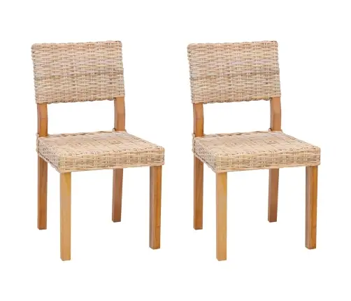 Valgomasis Krėslas 2 Pcs Natūrali 46 X 55 X 84 Cm Kubu Ratanas