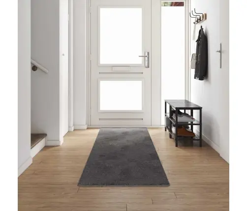 Paklāja Skrējējs Pelēka 80 X 500 Cm 100% Polipropilēna Kušķis Vidaxl