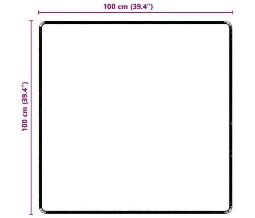 Paklāja Skrējējs Melna 100 X 100 Cm 100% Polipropilēna Kušķis Vidaxl