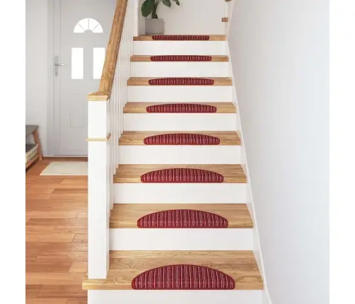 Pašlīmējoši Paklāji Kāpnēm 15 Pcs Sarkana 56 X 17 X 3 Cm Vidaxl