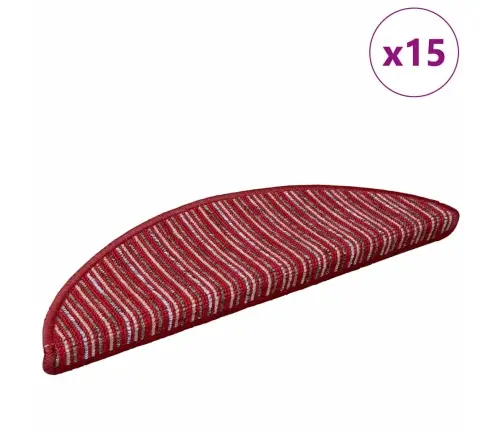 Pašlīmējoši Paklāji Kāpnēm 15 Pcs Sarkana 56 X 17 X 3 Cm Vidaxl