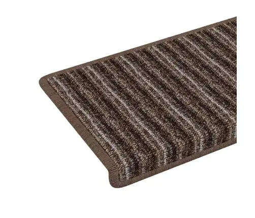 Savaime Prilipantys Laiptų Kilimėliai Dryžuotas 15 Pcs Ruda