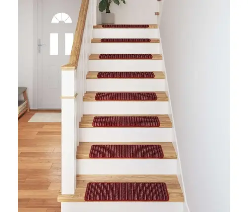 Pašlīmējoši Paklāji Kāpnēm 15 Pcs Sarkana 65 X 21 X 4 Cm Vidaxl