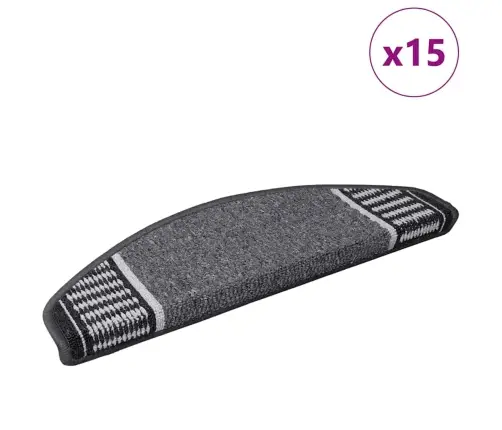 Pašlīmējoši Paklāji Kāpnēm 15 Pcs Antracīts 65 X 21 X 4 Cm Vidaxl