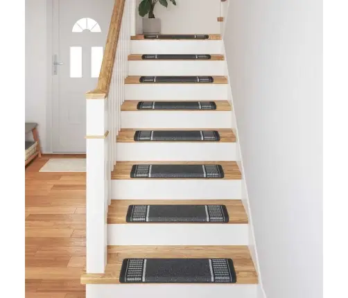 Pašlīmējoši Paklāji Kāpnēm 15 Pcs Antracīts 65 X 21 X 4 Cm Vidaxl