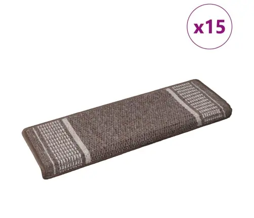 Iseliimuvad Treppimatid 15 Pcs Pruun 65 X 21 X 4 Cm
