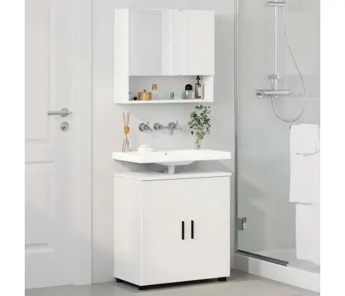 Vannas Istabas Mēbeļu Komplekts 2 Pcs Balts 61 X 35 X 64 Cm Vidaxl