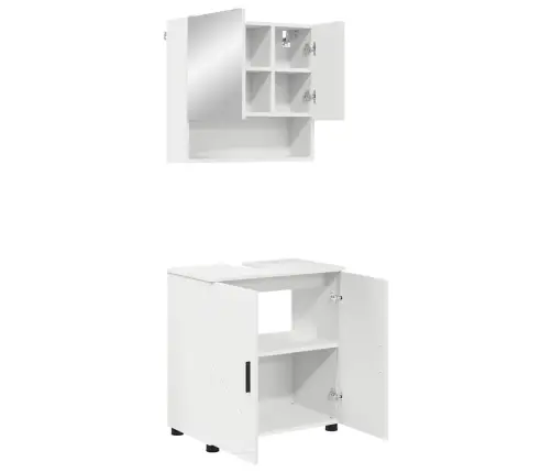 Vannas Istabas Mēbeļu Komplekts 2 Pcs Balts 61 X 35 X 64 Cm Vidaxl