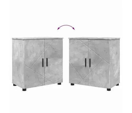 Vannas Istabas Mēbeļu Komplekts Ar Durvīm 2 Pcs Betona Pelēka Vidaxl