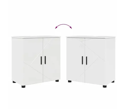 Vannas Istabas Mēbeļu Komplekts Ar Durvīm 2 Pcs Spīdīgi Balta Vidaxl