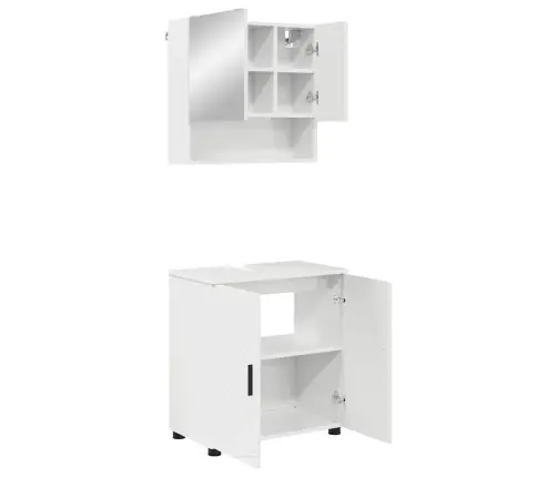 Vannas Istabas Mēbeļu Komplekts Ar Durvīm 2 Pcs Spīdīgi Balta Vidaxl