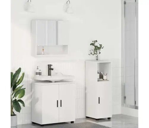 Vannas Istabas Mēbeļu Komplekts 3 Pcs Balts 61 X 35 X 64 Cm Vidaxl