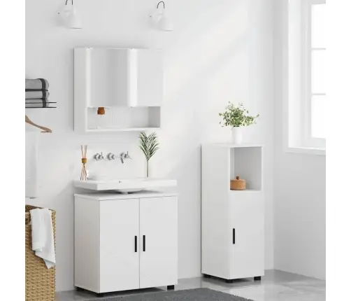 Vannas Istabas Mēbeļu Komplekts 3 Pcs Balts 61 X 35 X 64 Cm Vidaxl