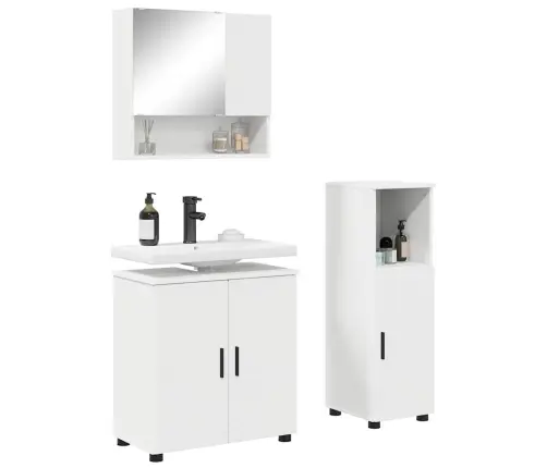 Vannas Istabas Mēbeļu Komplekts 3 Pcs Balts 61 X 35 X 64 Cm Vidaxl