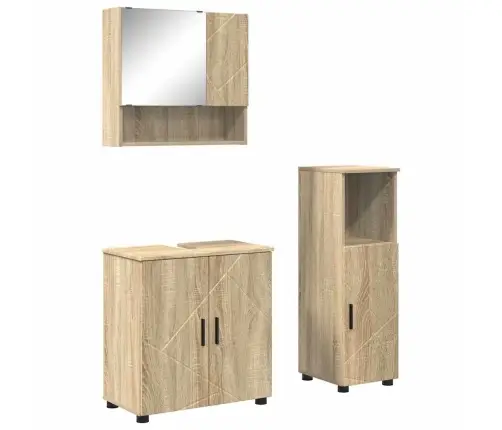 Vannas Istabas Mēbeļu Komplekts Ar Durvīm 3 Pcs Sonomas Ozola Vidaxl