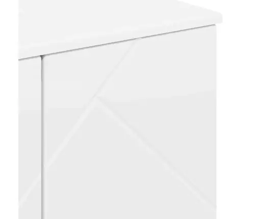 Vannas Istabas Mēbeļu Komplekts Ar Durvīm 3 Pcs Spīdīgi Balta Vidaxl