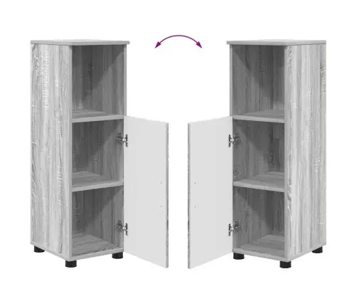 Vonios Baldų Rinkinys Su Saugykla 3 Pcs Pilkas Sonoma