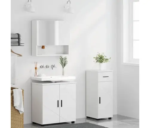 Vannas Istabas Mēbeļu Komplekts Ar Atvilktni 3 Pcs Balts Vidaxl