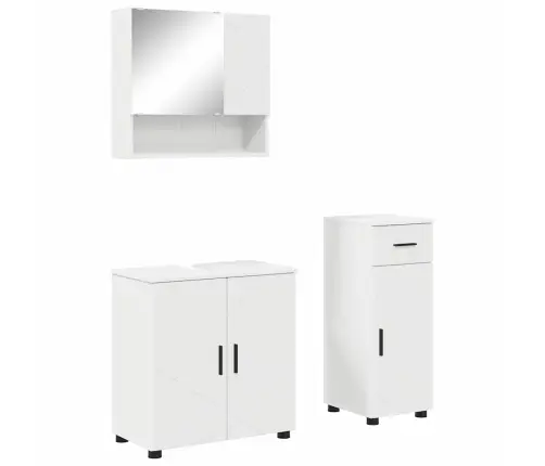 Vannas Istabas Mēbeļu Komplekts Ar Atvilktni 3 Pcs Balts Vidaxl