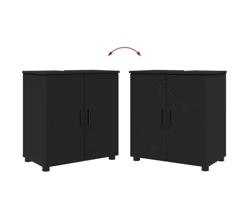 Vannas Istabas Mēbeļu Komplekts Ar Atvilktni 3 Pcs Melna Vidaxl