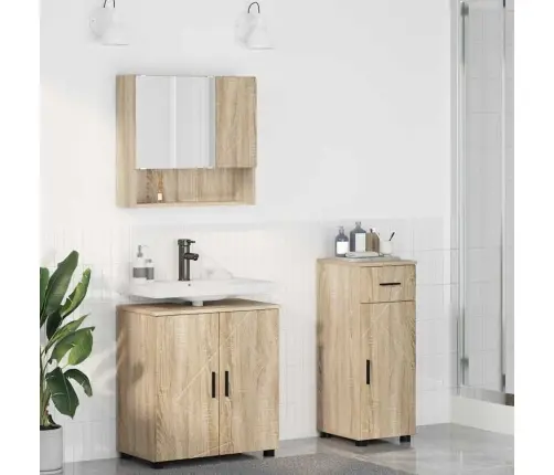 Vannas Istabas Mēbeļu Komplekts Ar Atvilktni 3 Pcs Sonoma Ozols Vidaxl
