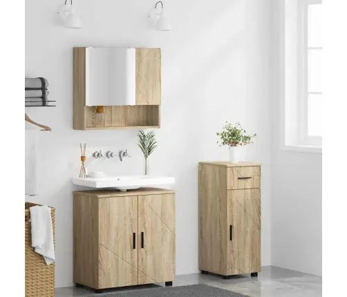 Vannas Istabas Mēbeļu Komplekts Ar Atvilktni 3 Pcs Sonoma Ozols Vidaxl