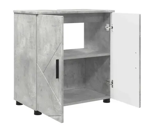 Vannas Istabas Mēbeļu Komplekts Ar Durvīm 3 Pcs Betona Pelēks Vidaxl