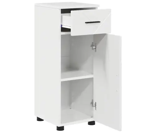 Vonios Baldų Rinkinys Su Stalčių 3 Pcs Aukštai Blizganti Balta