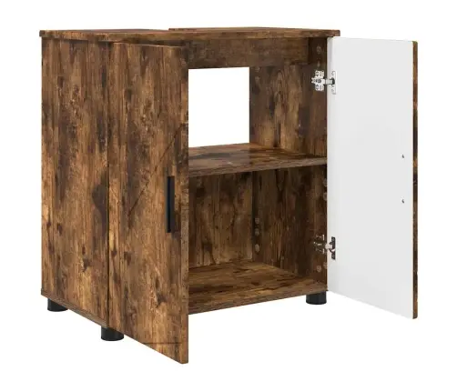 Vonios Baldų Rinkinys Su Stalčių 3 Pcs Rūkyta Ąžuolas