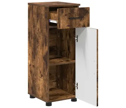 Vonios Baldų Rinkinys Su Stalčių 3 Pcs Rūkyta Ąžuolas