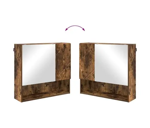 Vonios Baldų Rinkinys Su Stalčių 3 Pcs Rūkyta Ąžuolas