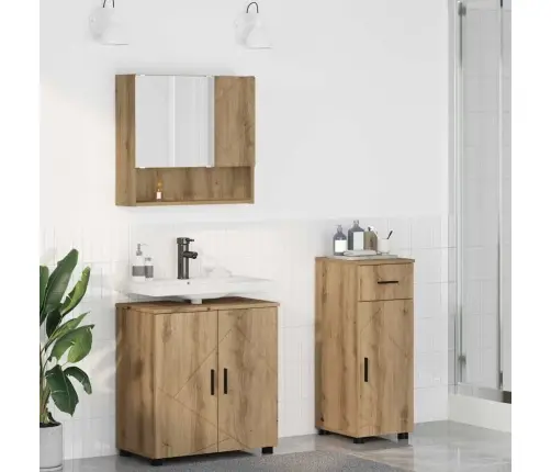 Vannas Istabas Mēbeļu Komplekts Ar Durvīm 3 Pcs Artisānā Ozols Vidaxl