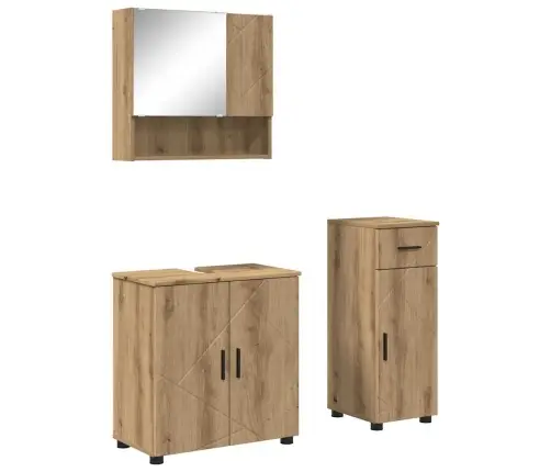 Vannas Istabas Mēbeļu Komplekts Ar Durvīm 3 Pcs Artisānā Ozols Vidaxl