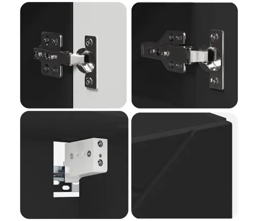 Vannitoa Mööbleset Ladustamisega 4 Pcs Must Tehispuit & Metall