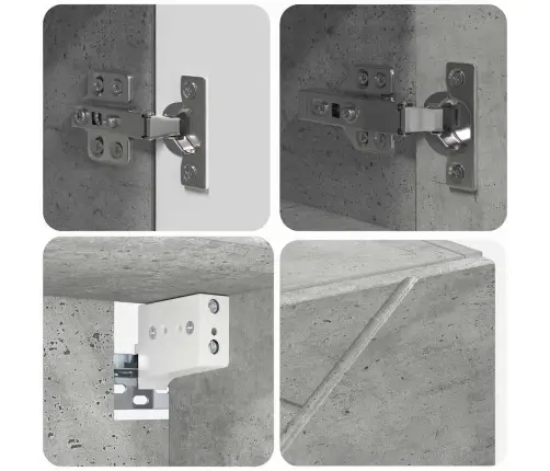 Vannas Istabas Mēbeļu Komplekts Ar Durvīm 4 Pcs Betona Pelēka Vidaxl