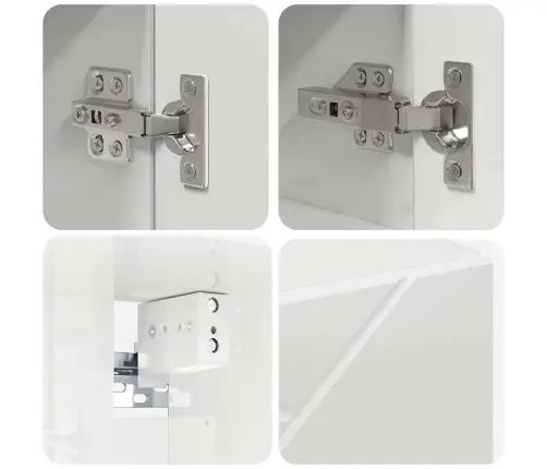 Vannas Istabas Mēbeļu Komplekts Ar Durvīm 4 Pcs Spīdīgi Balta Vidaxl