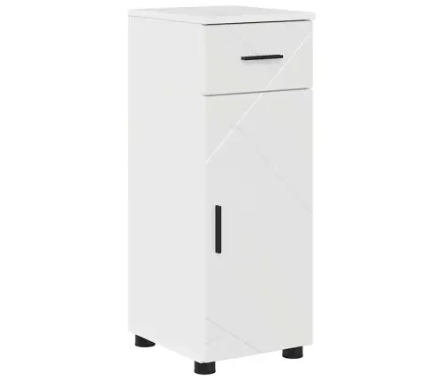 Vonios Baldų Rinkinys Su Stalčių 4 Pcs Aukštai Blizganti Balta