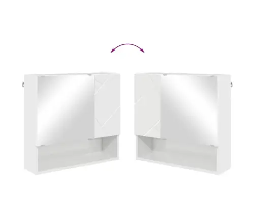 Vonios Baldų Rinkinys Su Stalčių 4 Pcs Aukštai Blizganti Balta