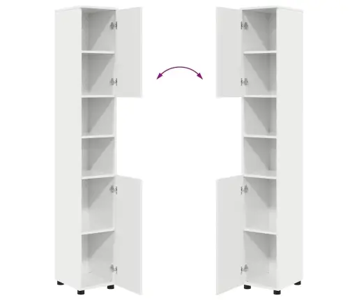 Vannas Istabas Mēbeļu Komplekts Ar Durvīm 4 Pcs Spīdīgi Balta Vidaxl