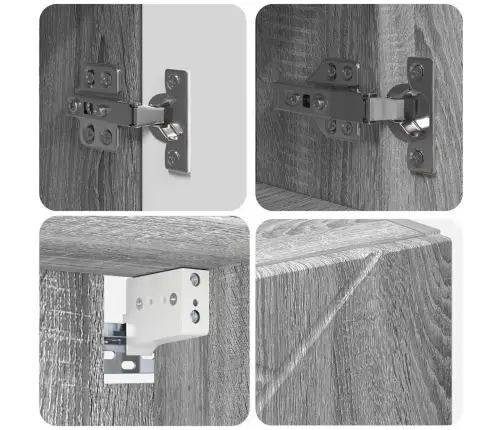 Vannitoa Mööbleset Uksega 4 Pcs Hall Sonoma Tehispuit & Metall