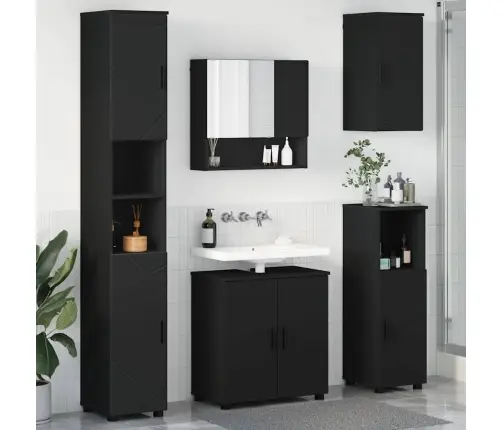 Vannas Istabas Mēbeļu Komplekts 5 Pcs Melna 61 X 35 X 64 Cm Vidaxl