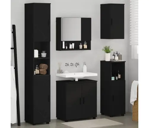 Vannas Istabas Mēbeļu Komplekts 5 Pcs Melna 61 X 35 X 64 Cm Vidaxl