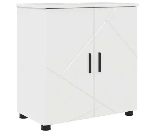 Vannas Istabas Mēbeļu Komplekts Ar Durvīm 5 Pcs Spīdīgi Balta Vidaxl