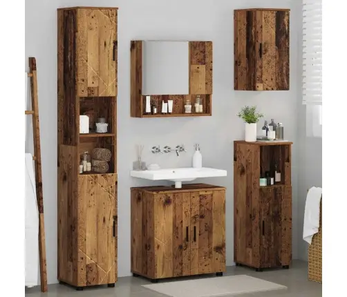 Vannas Istabas Mēbeļu Komplekts 5 Pcs Vecs Koks 61 X 35 X 64 Cm Vidaxl