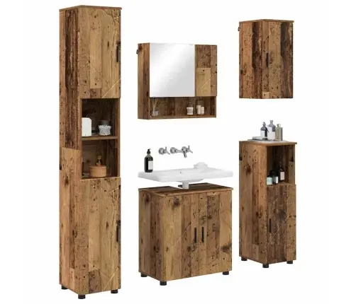 Vannas Istabas Mēbeļu Komplekts 5 Pcs Vecs Koks 61 X 35 X 64 Cm Vidaxl