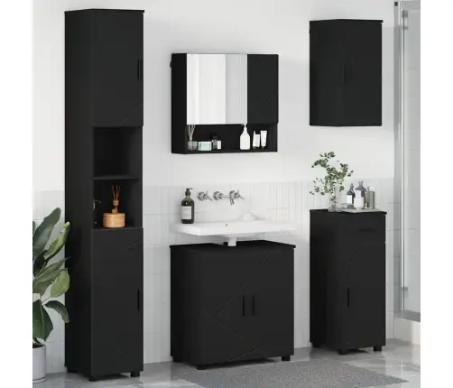 Vannas Istabas Mēbeļu Komplekts 5 Pcs Melna 61 X 35 X 64 Cm Vidaxl