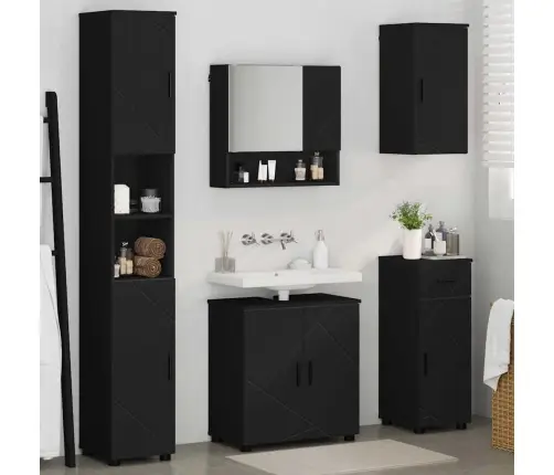 Vannas Istabas Mēbeļu Komplekts 5 Pcs Melna 61 X 35 X 64 Cm Vidaxl