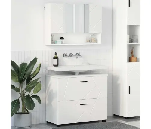 Vannas Istabas Mēbeļu Komplekts 2 Pcs Balts 76.5 X 35 X 64 Cm Vidaxl