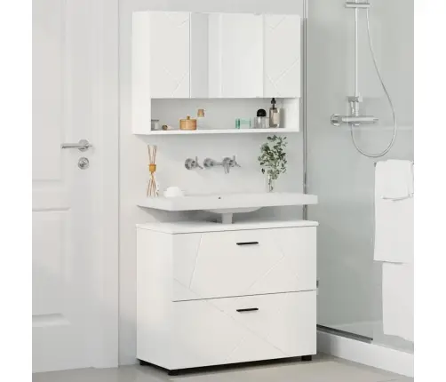 Vannas Istabas Mēbeļu Komplekts 2 Pcs Balts 76.5 X 35 X 64 Cm Vidaxl