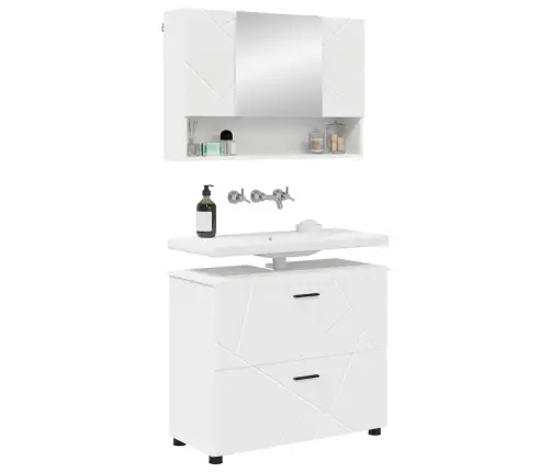 Vannas Istabas Mēbeļu Komplekts 2 Pcs Balts 76.5 X 35 X 64 Cm Vidaxl